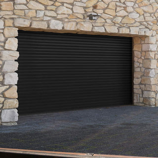 Image: Gliderol Electric Insulated Roller Garage Door from 3360 to 4290mm Wide - Black