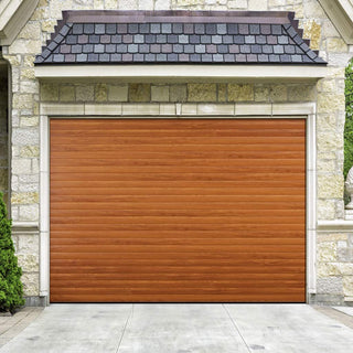 Image: Gliderol Electric Insulated Roller Garage Door from 1900 to 1994mm Wide - Golden Oak