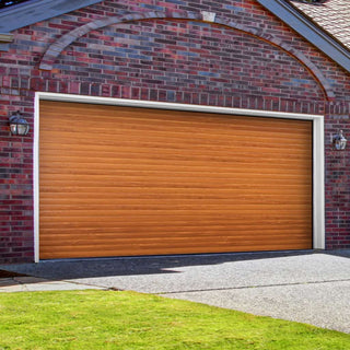 Image: Gliderol Electric Insulated Roller Garage Door from 2911 to 3359mm Wide - Golden Oak