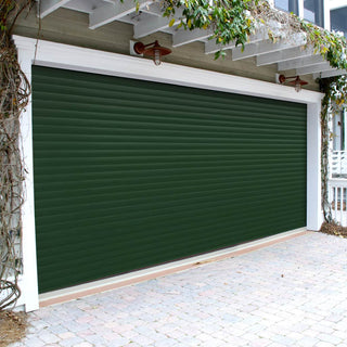 Image: Gliderol Electric Insulated Roller Garage Door from 4711 to 5320mm Wide - Green Fir