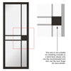 Room Divider - Greenwich Black Clear Glass Prefinished Industrial Door with Narrow Single Side