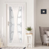 Gretna Lightly Grained Internal PVC Door - Harris Style Sandblasted Glass