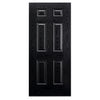 GRP Black & White Colonial 6 Panel Composite Door - Leaded Single Sidelight