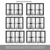 Room Divider - Greenwich Black Clear Glass Prefinished Double Doors with Double Sides