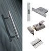External 600mm T Bar Pull Front Door Handle Pack - Satin Stainless Steel