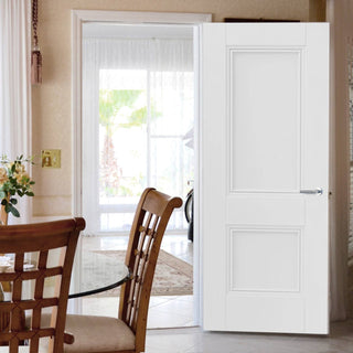 Image: J B Kind White Classic Hardwick Panel Primed Door
