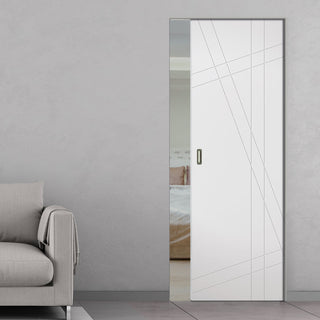 Image: Hastings Flush Absolute Evokit Single Pocket Door - White Primed