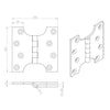 102x102mm Parliament Hinge Pair HIN3424 - Not suitable for fire doors - 3 Finishes