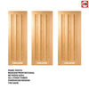 Three Sliding Wardrobe Doors & Frame Kit - Idaho 3 Panel Oak Door - Unfinished