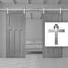 Stainless Steel Double Sliding Track for Wooden Doors - Barn Style - Straight Hanger