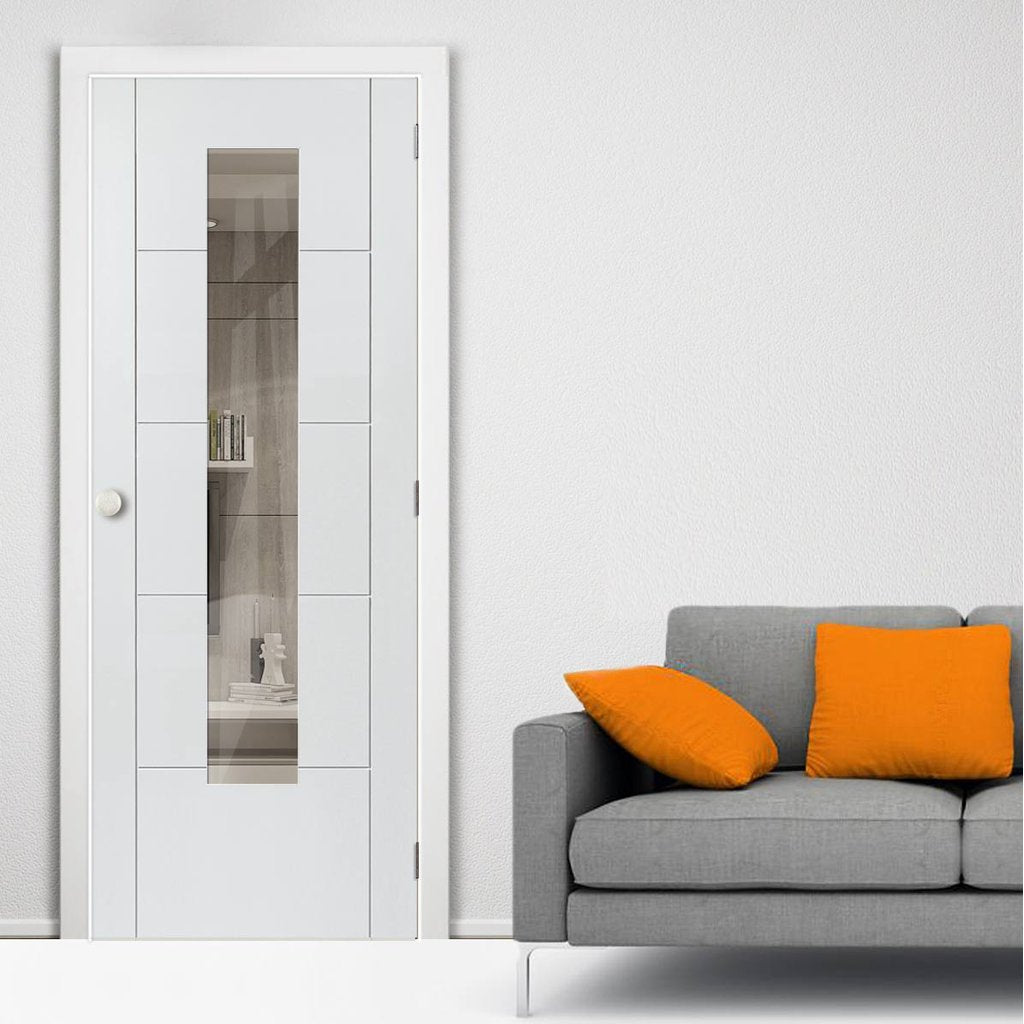 Modern interior white glazed door from JBK