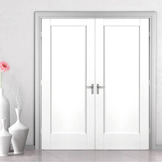 Image: Bespoke Pattern 10 Style Panel White Primed Door Pair