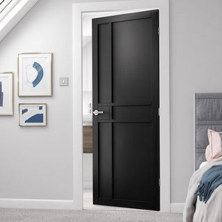 Image: JB Kind Industrial City Black Panel Internal Door - Prefinished