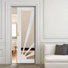 Calypso Aurora Shaker Single Evokit Pocket Door - Clear Glass - White Primed