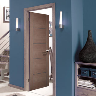 Image: Modern flush grey colour interior door