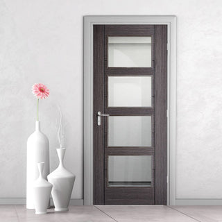 Image: Contemporary grey glazed interior door