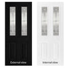 GRP Black & White Malton Composite Door - Leaded Double Glazing