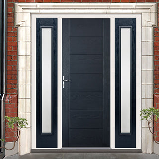 Image: GRP Grey Modica Composite Door - Two Frosted Sidelights