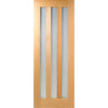 Utah Oak 3 Pane Door - Frosted Glass - Prefinished