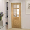 Deanta oak veneered interior door with safety glass
