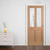 Richmond Oak Door - No Raised Mouldings - Bevelled Clear Glass