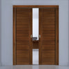 Seville Walnut Double Evokit Pocket Doors - Prefinished
