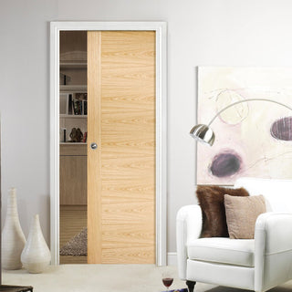 Image: Sofia Oak Solid Internal Pocket Door - 30 Minute Fire Rated - Prefinished