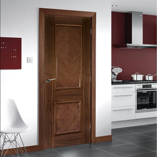 Image: Bespoke Kensington Prefinished Walnut Internal Door - 2 Panels