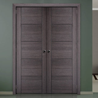 Image: LPD Joinery Vancouver Ash Grey Door Pair - 1/2 Hour Fire Rated - Prefinished