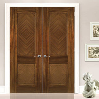 Image: Kensington Walnut Prefinished Door Pair - 2 Panels