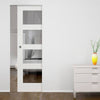 Coventry Shaker Absolute Evokit Single Pocket Door - Clear Glass - White Primed