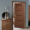 Contemporary walnut veneer interior door