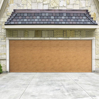 Image: Gliderol Electric Insulated Roller Garage Door from 4711 to 5320mm Wide - Laminated Irish Oak