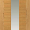 Four Sliding Doors and Frame Kit - Ostria Flush Oak Door - Clear Glass - Prefinished