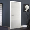 J B Kind White Contemporary Ripple Textured Primed Flush Fire Door - 30 Minute Fire Rated