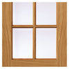 Dove Oak Double Evokit Pocket Door Detail - Clear Glass