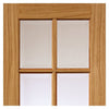 Dove Oak Double Evokit Pocket Door Detail - Clear Glass