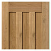 Rustic Oak 1930 DX Shaker Double Evokit Pocket Door Detail - Prefinished - Obscure Glass