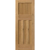 Rustic Oak 1930 DX Shaker Double Evokit Pocket Door Detail - Prefinished