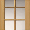 J B Kind Gisburn Oak Door Pair - Clear Glass - Prefinished