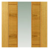 Mistral Oak Double Evokit Pocket Door Detail - Clear Glass - Prefinished