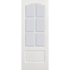 Room Divider - Kent 6 Pane Bevelled Clear Glass White Primed Door with Single Side