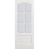 Kent 6 Pane Door - Bevelled Clear Glass - White Primed