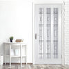 Kielder Lightly Grained Internal PVC Door - Bora Style Sandblasted Glass