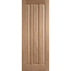 Saturn Tubular Stainless Steel Sliding Track & Kilburn 3 Panel Oak Double Door - Unfinished