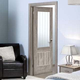 Image: Contemporary grey glazed interior door