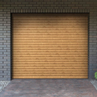 Image: Gliderol Electric Insulated Roller Garage Door from 1900 to 1994mm Wide - Laminated Irish Oak