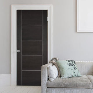 Image: Modern flush grey colour interior door