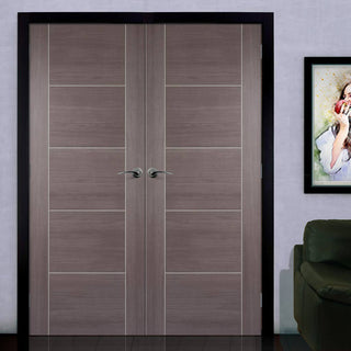 Image: Laminate Vancouver Medium Grey Door Pair - Prefinished