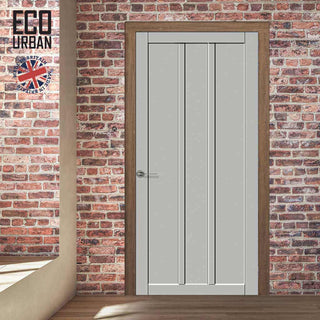 Image: Cornwall 3 Panel Solid Wood Internal Door UK Made DD6404 - Eco-Urban® Mist Grey Premium Primed